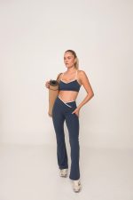 Flame Navy Blue Flared Legging