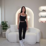 StripeFlow Black Legging