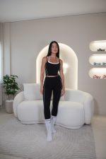 StripeFlow Black Legging