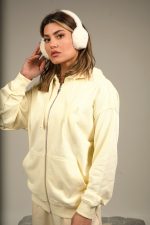 Halo Zip Hoodie Jacket Butter Yellow - Image 3