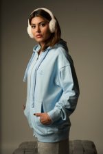 Halo Zip Hoodie Jacket Baby Blue - Image 3