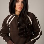 Icon Crop Hoodie Brown