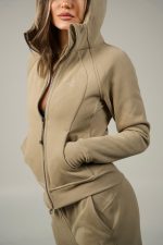 Lounge Latte Olive Hoodie Jacket - Image 4