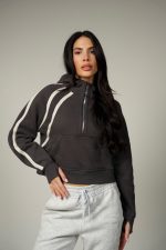 Icon Crop Hoodie Grey - Image 3