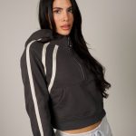 Icon Crop Hoodie Grey