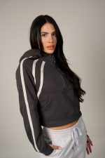 Icon Crop Hoodie Grey