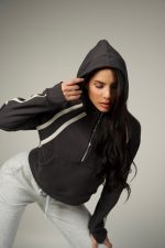 Icon Crop Hoodie Grey - Image 2