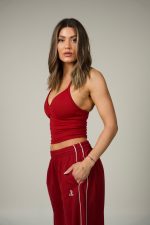 Side Line Burgundy Joggers - Image 4