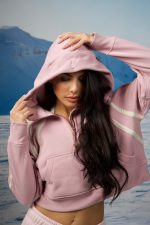 Icon Crop Hoodie Pink - Image 3